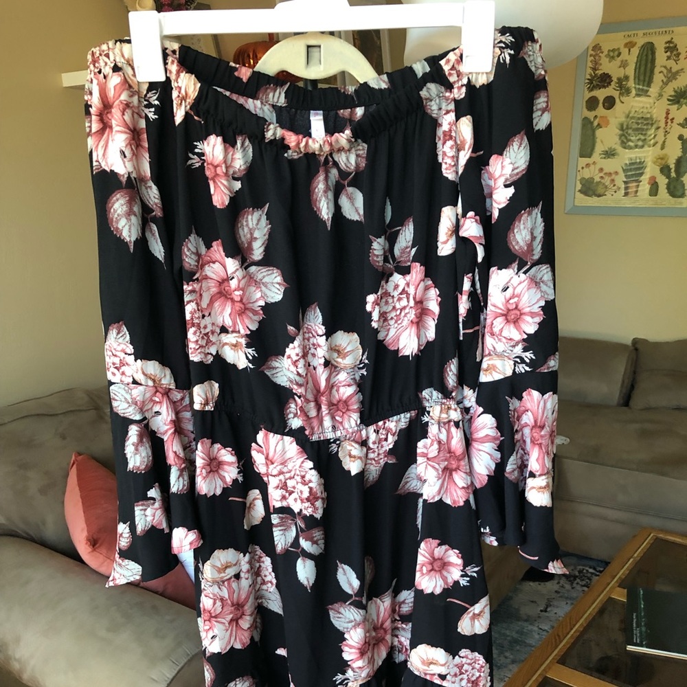 Target off the shoulder floral hi low dress